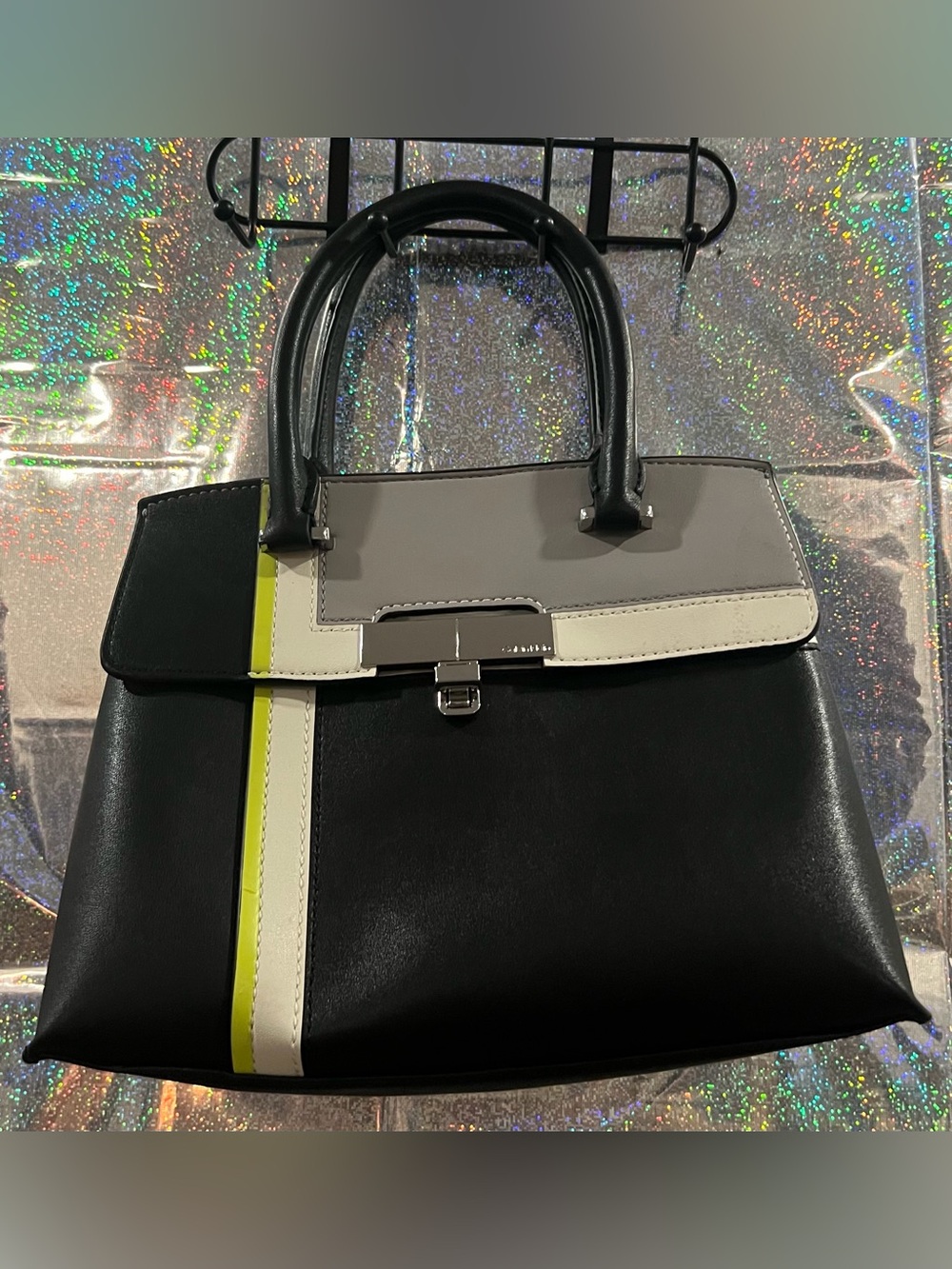 Calvin Klein Colorblock Satchel Handbag